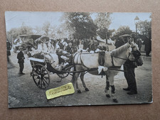 OLD PHOTO GIRL FANCY DRESS COSTUME PONY HORSE FLOWER FESTIVAL CAR 1910S  NM 491