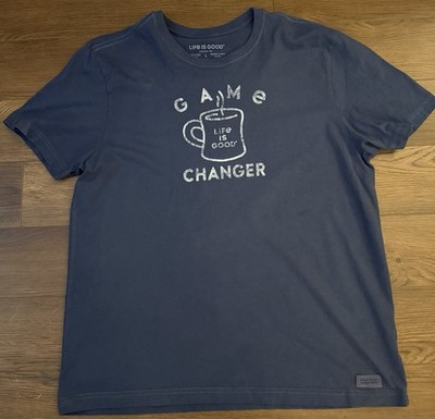 Life is Good Mens Blue Short Sleeve Tshirt Game Changer Coffee Mug Large