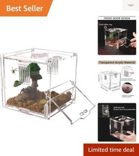 Elegant Acrylic Jumping Spider Enclosure - Small Reptile Terrarium 4.5x4.3in