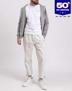 RRP€140 EMPORIO ARMANI EA7 Sweatshirt Size M White Logo Crew Neck