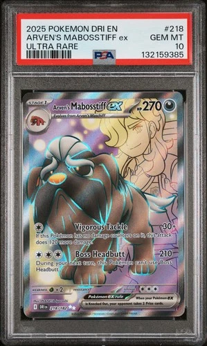 SV10: Destined Rivals #218/182 Arven's Mabosstiff ex PSA 10