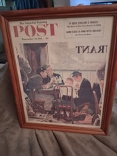 SAYING GRACE in a Restaurant by Norman Rockwell Saturday Evening Post Print 