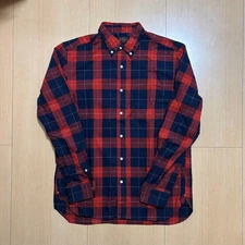 BEAMS PLUS Check Button-Down Cotton Shirt Size L Made In Japan