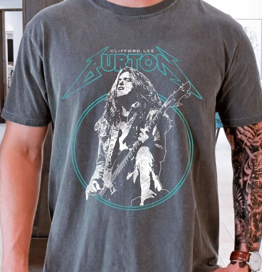 Cliff Burton T-Shirt Rock n Roll Bassist Vintage Black Comfort