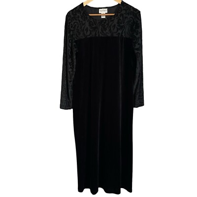 Vintage Diane Von Furstenberg DVF Black Velvet Maxi Dress Long