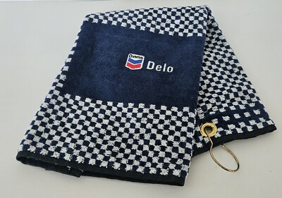 Chevron Delo Checkerboard Embroidered Logo Towel. 17.5'' x 20'' Made in India