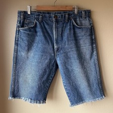 VTG Denim Jean Shorts 1970 s Dakota USA Made Cut Offs 12 Inseam Men s Size 36