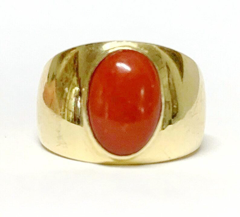 BIG HAND silver925×k18×coral×Ruby Antique 19th Century Chinese 925 Sterling Silver Huge Undyed