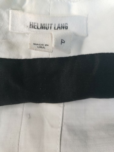Helmut Lang Women's Vest Size P Crossover design ivory black Zip on pockets #C - Picture 9 of 12