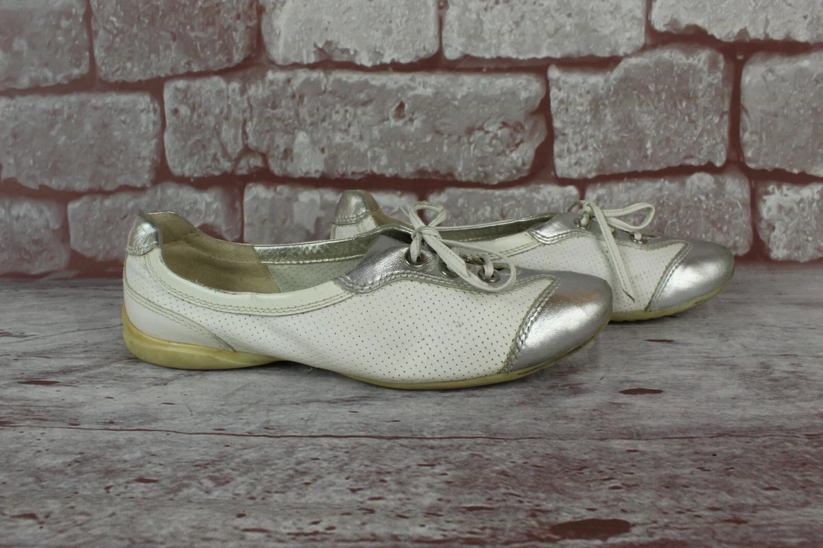 Geox Derby Shoes White Leather T 38 UK 5 Very Good Condition eBay