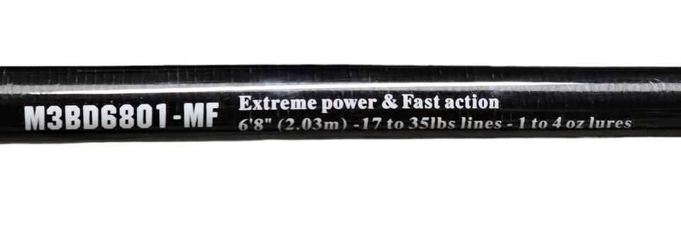 Varilla giratoria M3Tackle negro carbono arrastre en tierra M3BD6801-MF 17-35 lb Fuji Foto 3 de 4