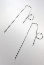 CHIC Artisanal Lightweight Ultra Thin Silver Loop Wire Threader Dangle Earrings