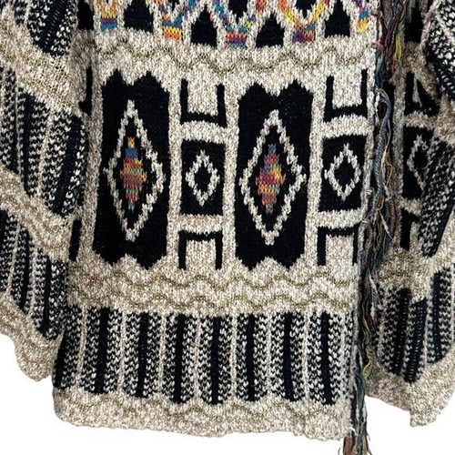 Moth Anthropologie Colorful Side Snap Sweater With Gold Threading Size S - Picture 6 of 12
