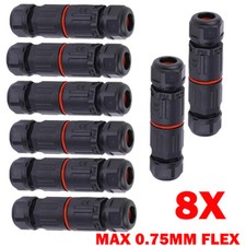 8-Pack Waterproof Cable Connector Joint Outdoor IP68 Electrical Flex Cable NEW 13.67 per metre