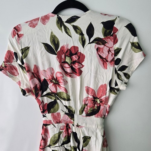 Olivaceous Floral Print Long Wrap Around Dress with Belt Tie - Casual Summer - M - Picture 7 of 11