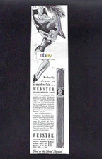 WEBSTER CUSTOM MADE CIGARS GOLDEN WEDDING CIGAR MODERNLY SLENDER 1940 AD