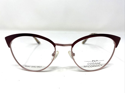 Corinne McCormack PAULDING RBY 52-18-140 Ruby Red Full Rim Eyeglasses Frame SK94