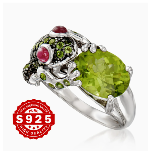 frog gemstone Ring fashion jewelry NEW FAST Free Ship SIZE 8 - Picture 3 of 3