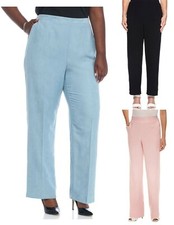 NWT Alfred Dunner Womens Plus Size Elastic Waist Pull On Stretch Pants Trousers