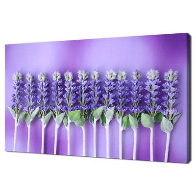 Schönes lila flieder Lavendel Blumen Stiele modernes Design Leinwandbild