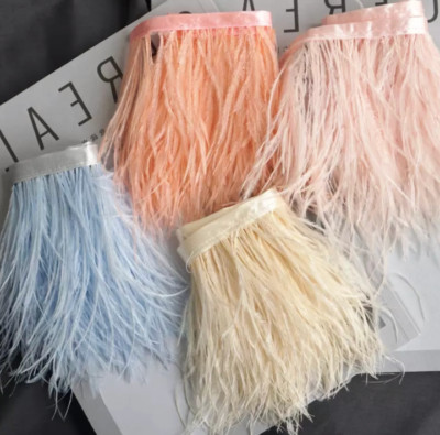 Quality 6 Metres Ostrich Feather Trim Fringing DIY Craft Sewing Decor