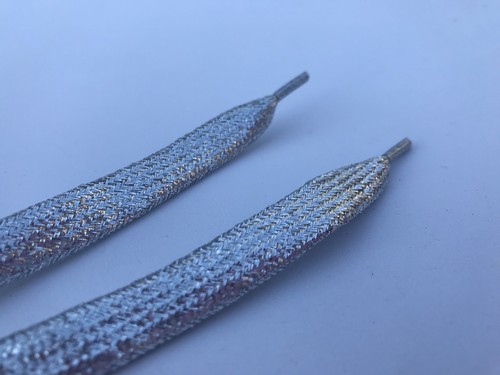 Glitter Bling Flat Shoelaces Sparkle Trendy Shoe lace shiny metallic Shoe laces - Picture 5 of 26