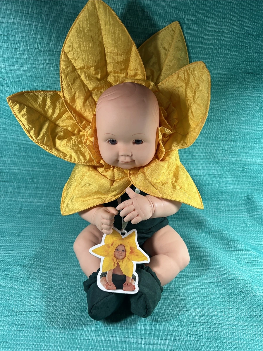 Vintage Anne Geddes Baby Doll Daffodil 1998 Unimax Toys 15 Vinyl