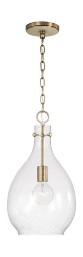 HomePlace Lighting 349011AD Brentwood Transitional Rustic Hand-Blown Seeded G... - Picture 1 of 5