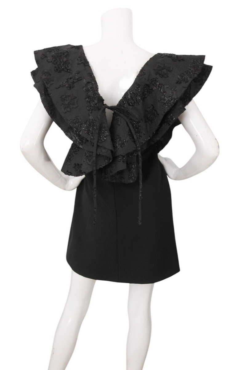 【Karen Millen】コントラストカラー プリーツ ボタンドレス Karen Millen Dress Size US 6 Sparkle Jacquard Contrast
