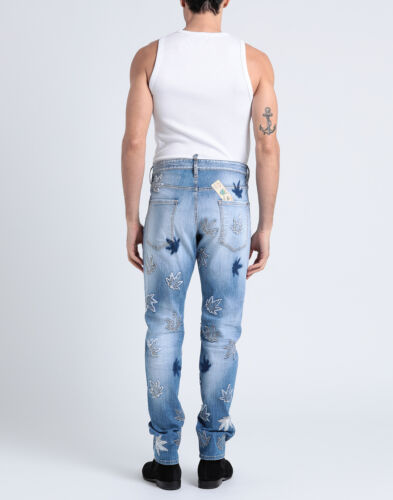 RRP €1090 DSQUARED2 Jeans IT52 US42 XL Faded Distressed Patched Made in Italy - Imagen 2 de 6
