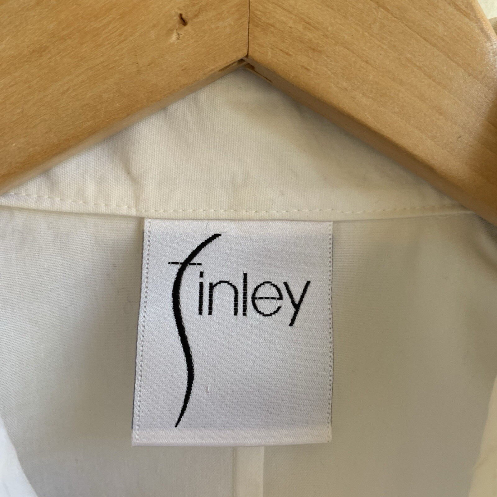 FINLEY White Tunic Top Button Down Blouse Medium … - image 10