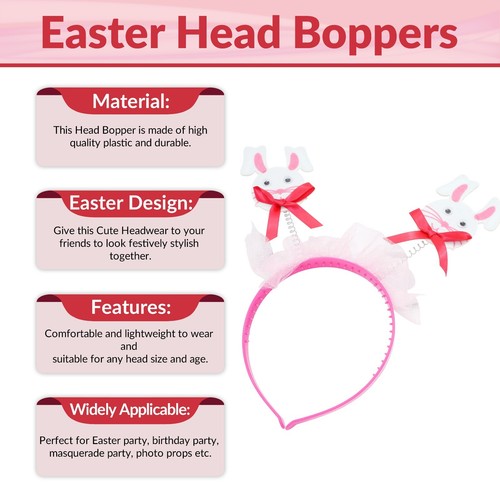 Bunny Ears Headband Rabbit Head Boppers Easter Party Fashion Kids Girls Gift lot - Picture 66 of 81