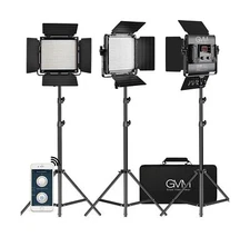 GVM 3 Pack LED Video Lighting Kits with APP Control, Bi-Color Variable 2300K~...