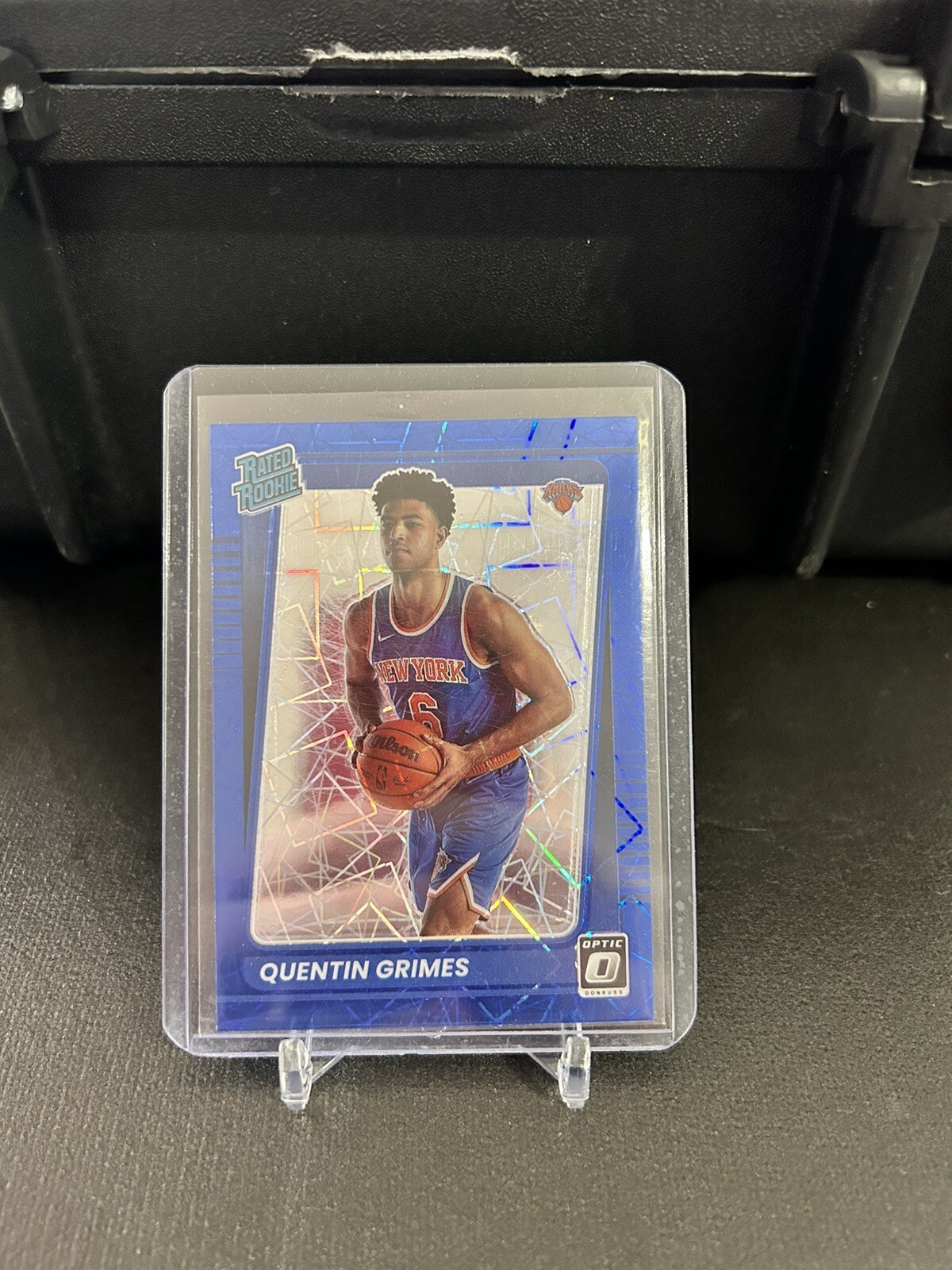 2021-22 Donruss Optic Quentin Grimes Blue Velocity Rookie Prizm #166 Knicks