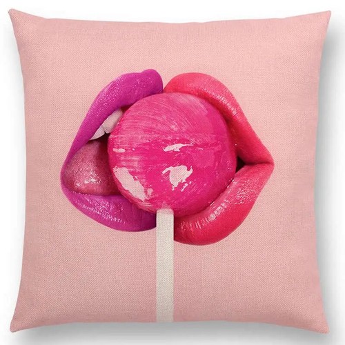 Pink Dream Cushion Cover Colorful Fantasy Sexy Color Party Pigment World Lips - Picture 11 of 49