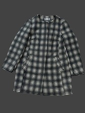 Bhs Black Wool Jacket Lightweight Midi Plaid Women Uk 14