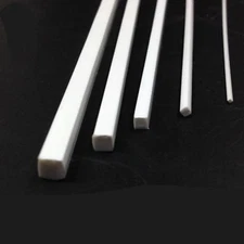 US Stock 10pcs 2mm ±10% x 9.84" ABS Styrene Plastic Square Bar Rods Model Layout