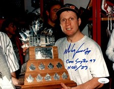 Mike Vernon Signed Inscribed 97 Stanley Cup MVP Detroit Red Wings 8x10 Photo JSA