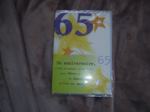 Carte Anniversaire 65 Ans 1 Enveloppe Bleutee Ebay