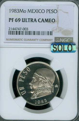 1983 OPEN 8 MEXICO PESO NGC PF69 UCAM MAC SOLO FINEST 995 MINTED *