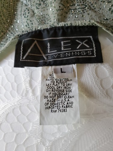 Alex Evenings mint green paisley patterned glittery cami top blouse size large - Picture 5 of 5