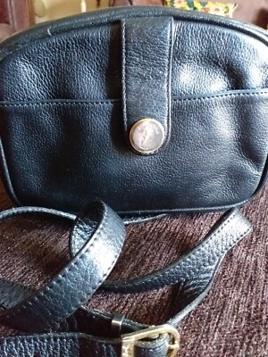 Sac En Cuir Vintage Jacques Esterel - Noir - Porté Épaule - Occasion Très Bon État