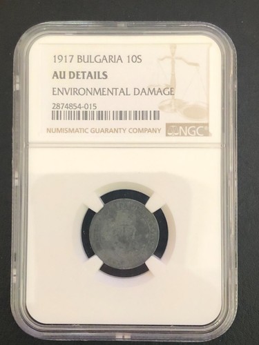 Bulgaria 10 Stotinki 1917 Ferdinand I NGC AU Details - 第 1/4 張圖片