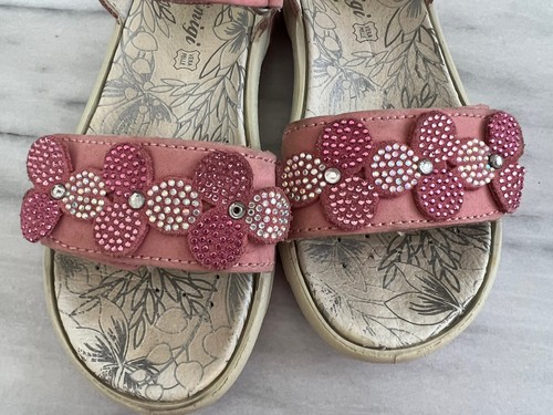 Primigi Girl Sandals EU 30 US 12 Pink Silver Rhinestone Adjust. Straps Italian - 第 2/10 張圖片