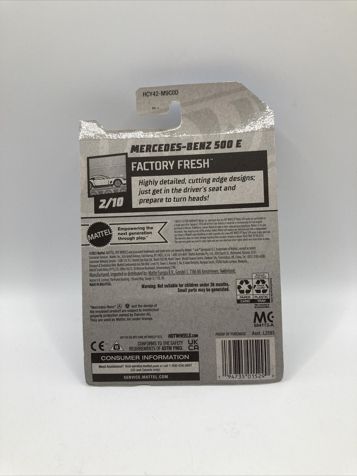 2022 Hot Wheels Mercedes Benz 500E D Case Dollar General exclusive