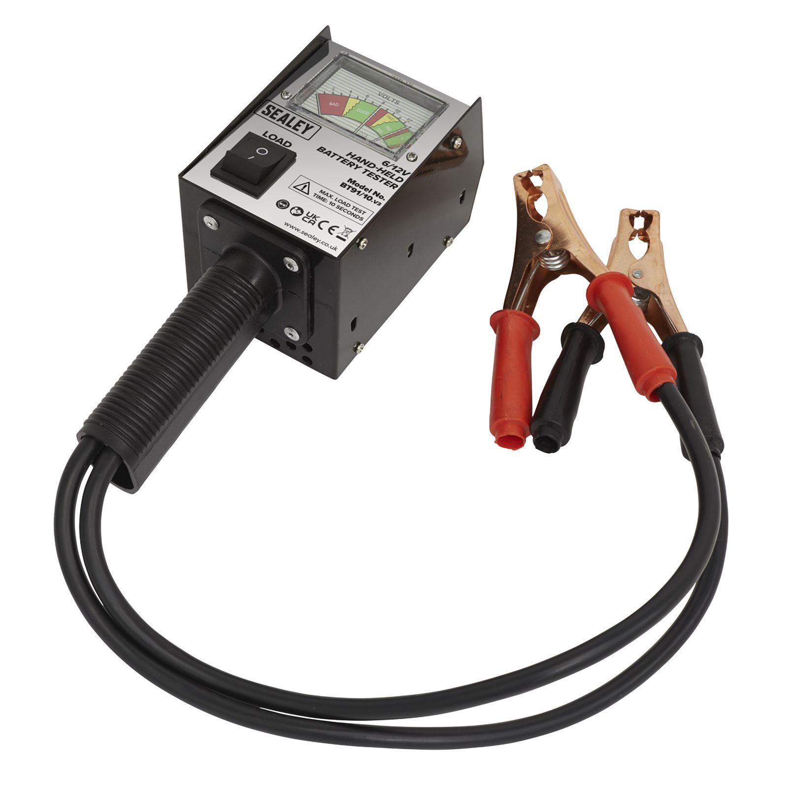 Sealey Battery Tester 6/12V Hand-Held Battery/Alternator Testing Tool BT91/10