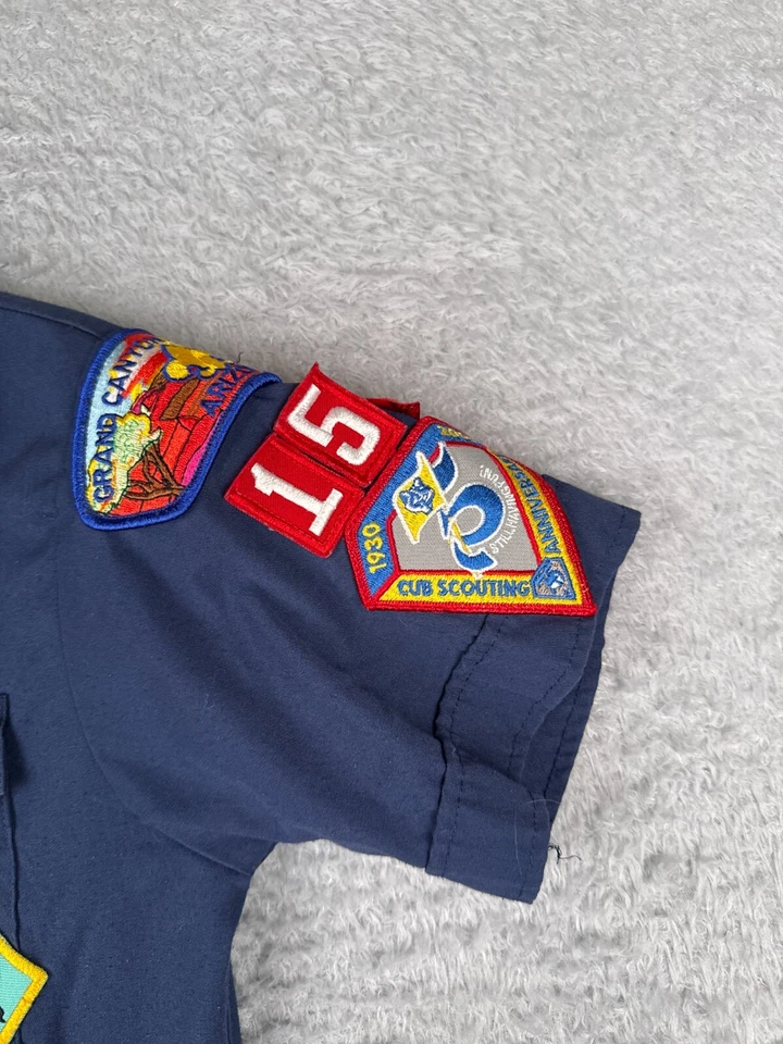 VINTAGE Boy Scouts of America Youth Medium Blue Cub Polyester Blend US Made 2005 - Image 2 of 4