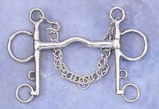 Low Port Mullen Mouth Half Moon Pelham, 5.25" Cheek, 5" Mouth