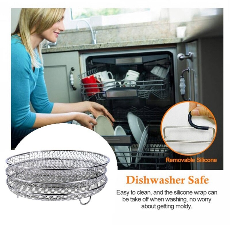 2Pcs Air Fryer Accessories for Ninja Foodi Dehydrating Rack Steaming