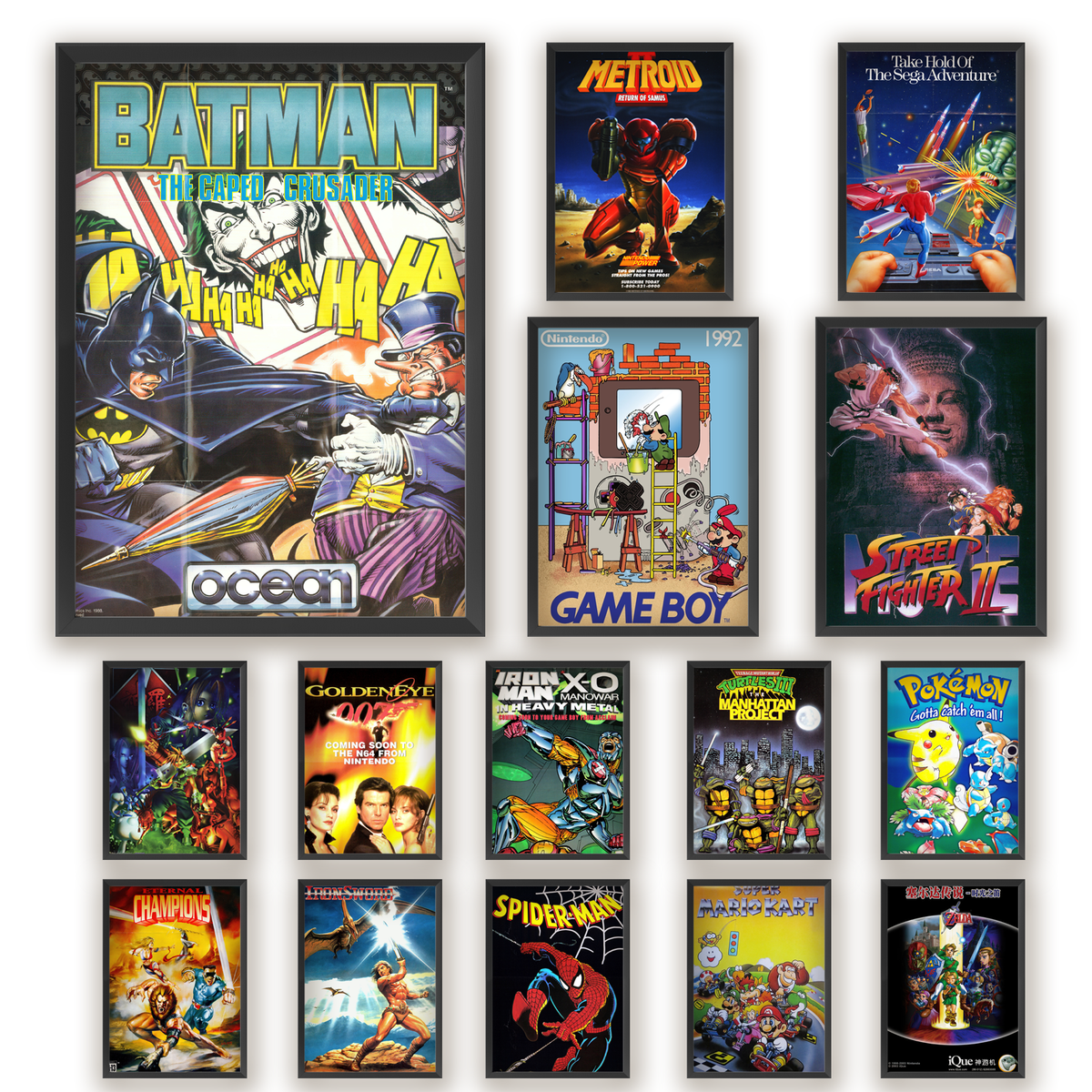 Retro Video Game Poster Classic Vintage 80s 90s Print Picture Wall